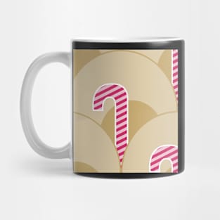 seamless scallop pattern with pink and sand candy canes Mug